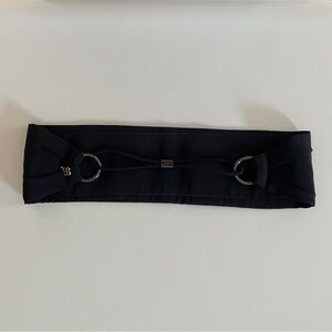 COLETTE MALOUF Black Pleat Cloth Headband With Metal Rings